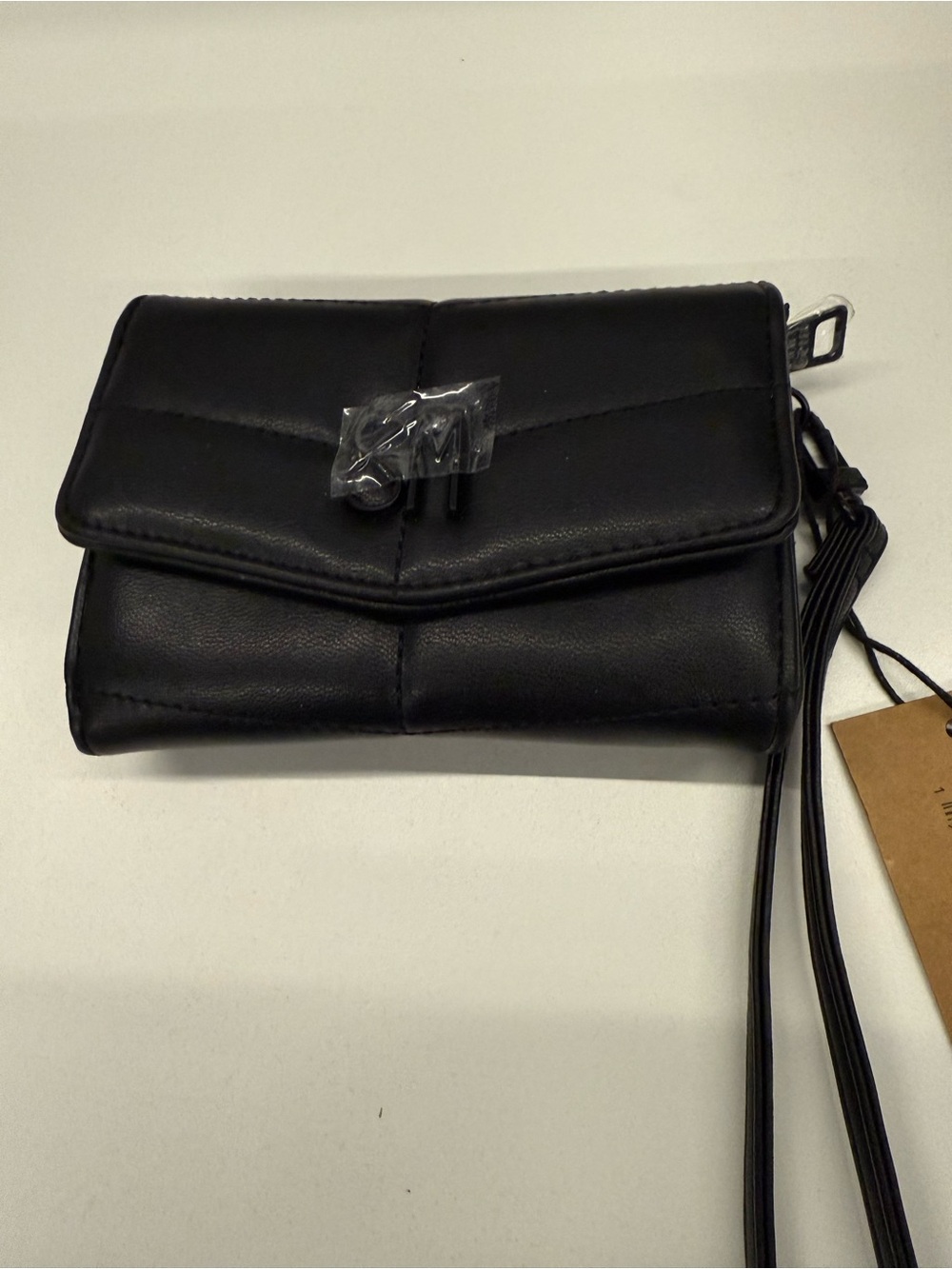 Steve Madden Black Quilted Crossbody Wallet with Strap